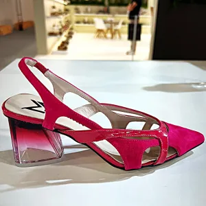 Marian 2912 Magenta Leather and Suede Block Heels