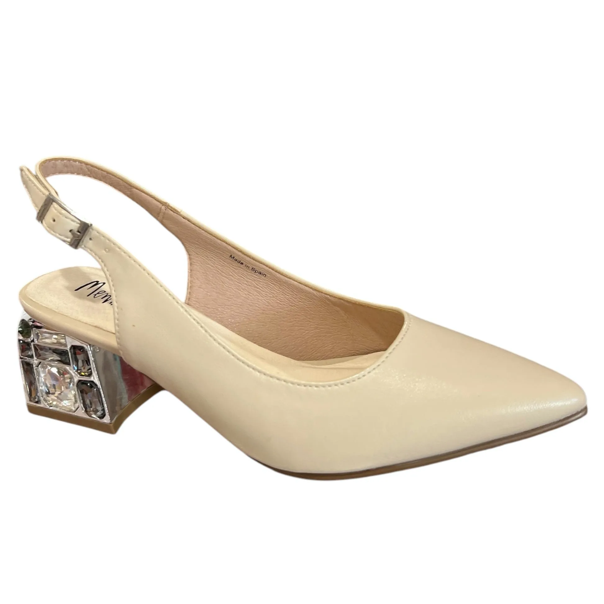 MB 22746 Ivory Leather Block Heels