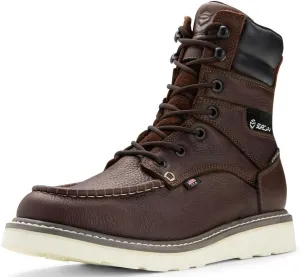 Men 8" Soft Toe Waterproof Work Boots,EH Construction Industrial Safety Leather, Lace Up Moc Toe Work Boot, Goodyear Welt Oil/Slip Resistant Comfortable Outsole, zapatos de trabajo para hombre