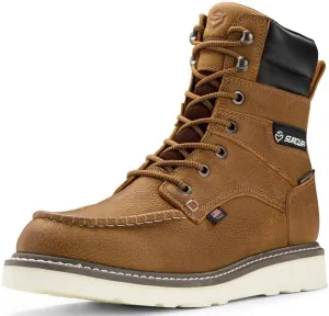 Men 8" Soft Toe Waterproof Work Boots,EH Construction Industrial Safety Leather, Lace Up Moc Toe Work Boot, Goodyear Welt Oil/Slip Resistant Comfortable Outsole, zapatos de trabajo para hombre