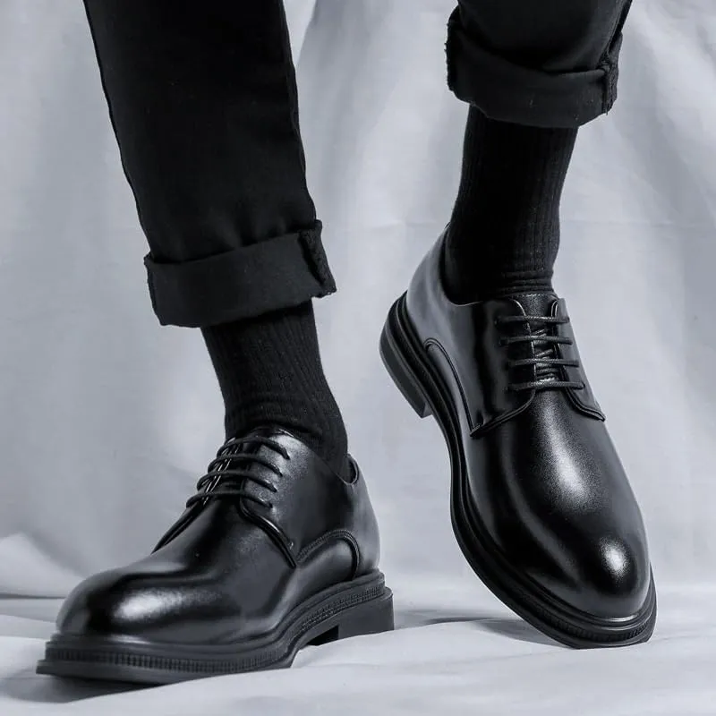 Men's Dress Shoes Formal Business Mens Leather Oxford Shoes Wingtip Retro Brogue Shoes for Men(9)
