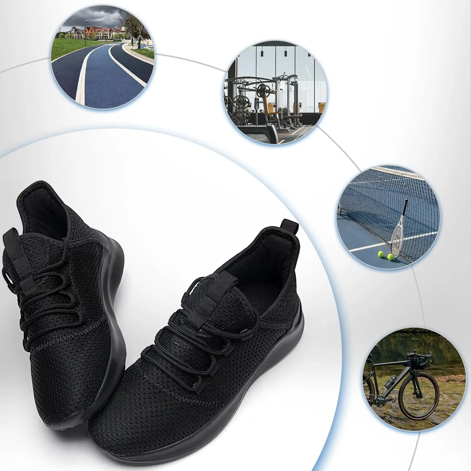 Mens Tennis Gym Shoes Lightweight Breathable Running Workout Shoes Non-Slip Fashion for Walking Work Travel