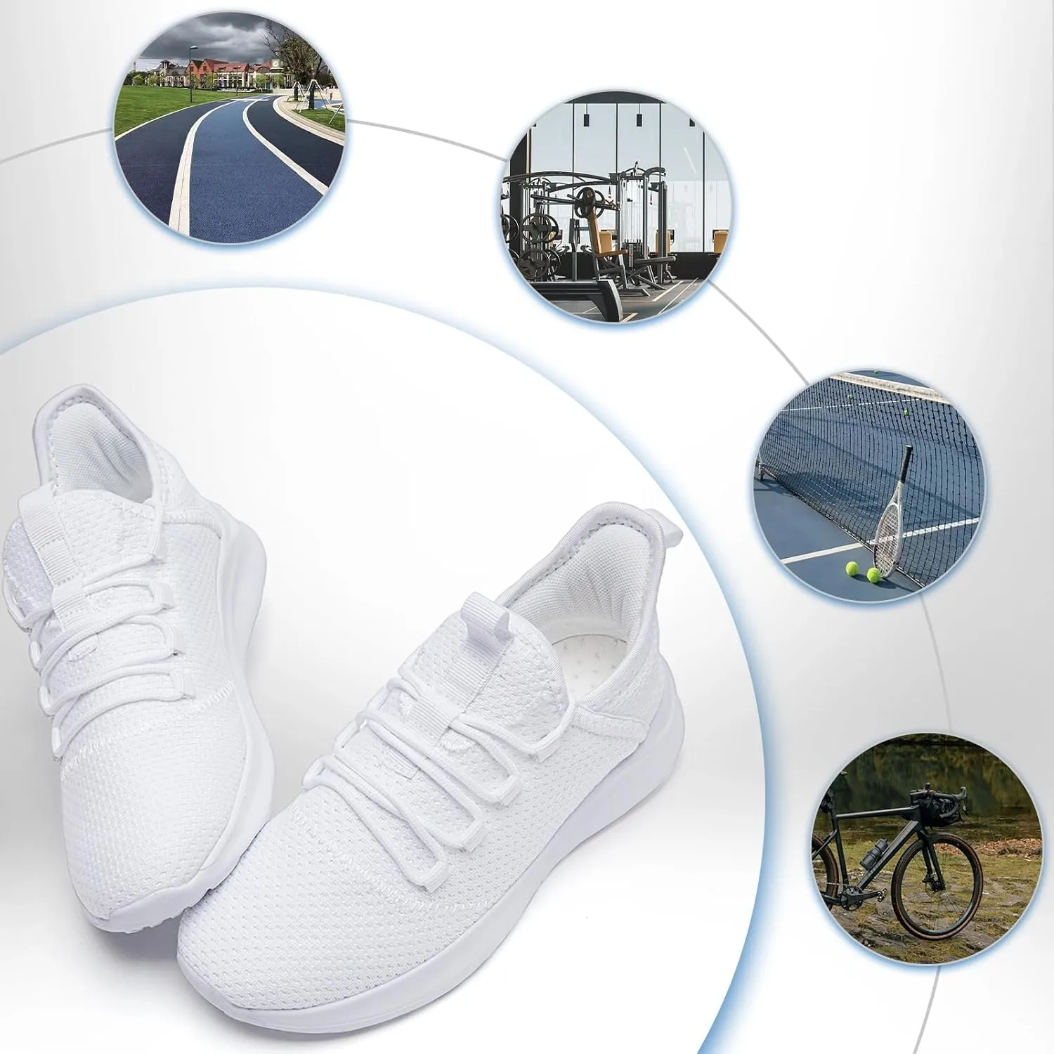 Mens Tennis Gym Shoes Lightweight Breathable Running Workout Shoes Non-Slip Fashion for Walking Work Travel