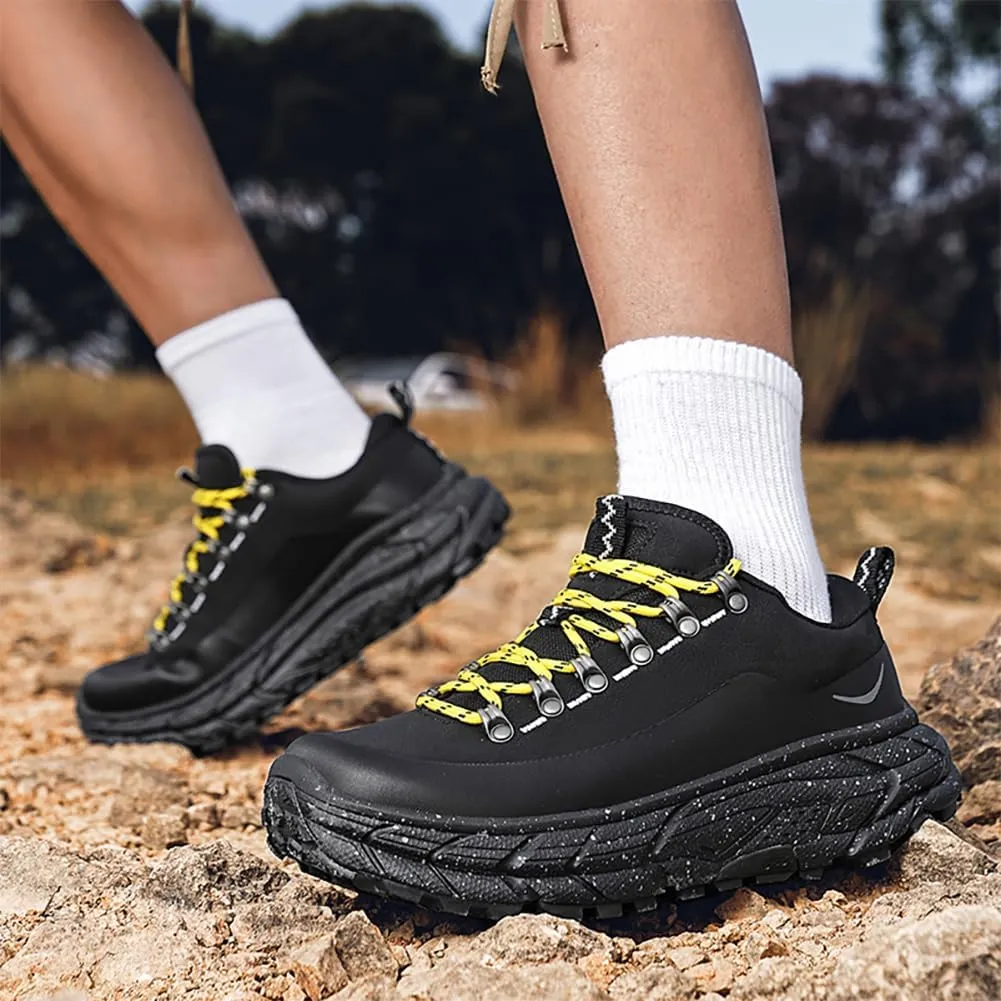 Men's Waterproof Hiking Shoes, Low-Top Trail Running Sneakers, Shock Absorbing Work Boots