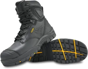 Men's Work Boots, Oiled Nubuck Leather Steel Toes Mens Work Shoes, Non Slip Lace Up Protective Shoes, 8 Inch, Anti-Static, Anti-Puncturing, Anti-Fatigue (AT505, Brown)