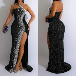 Mesh Rhinestone Gown