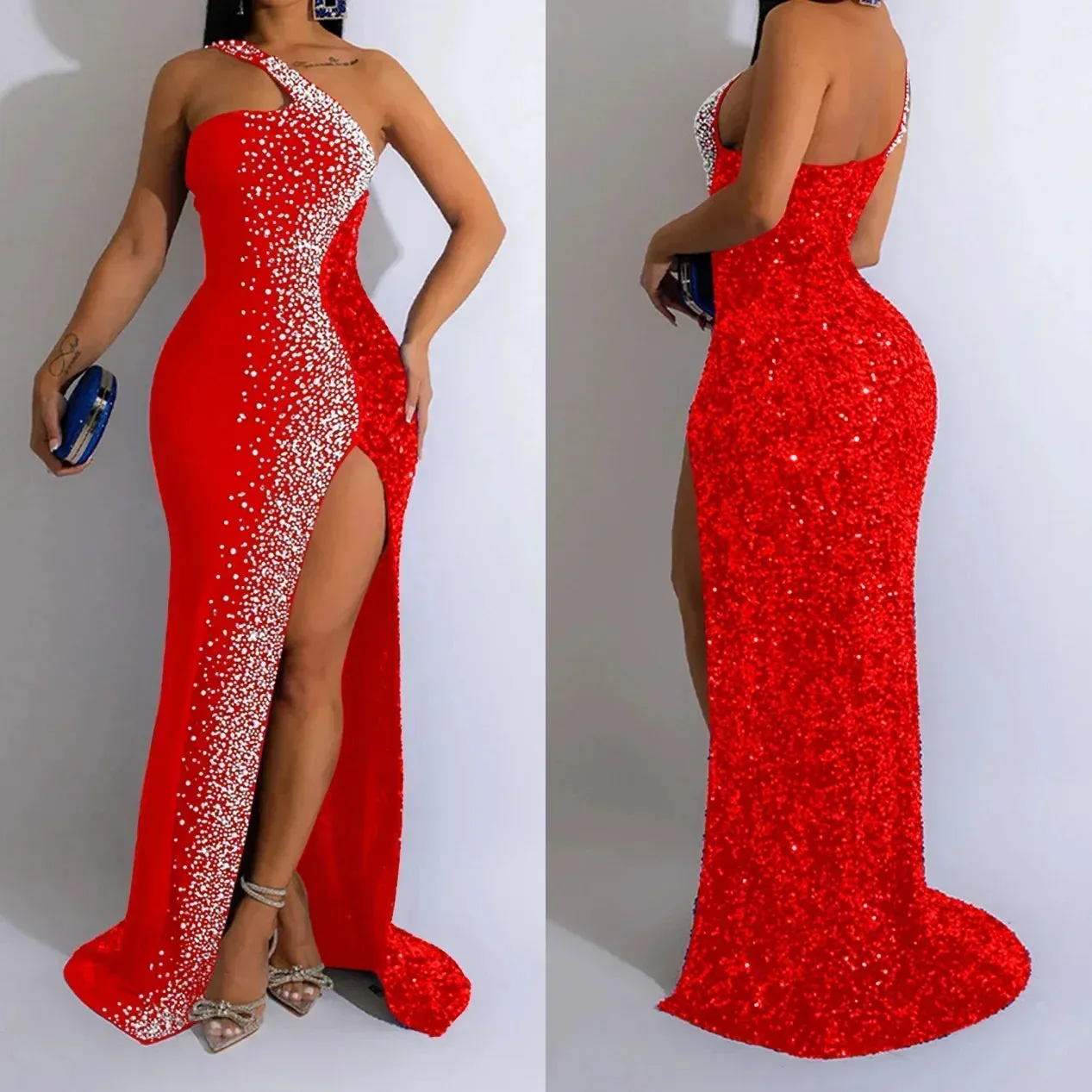 Mesh Rhinestone Gown