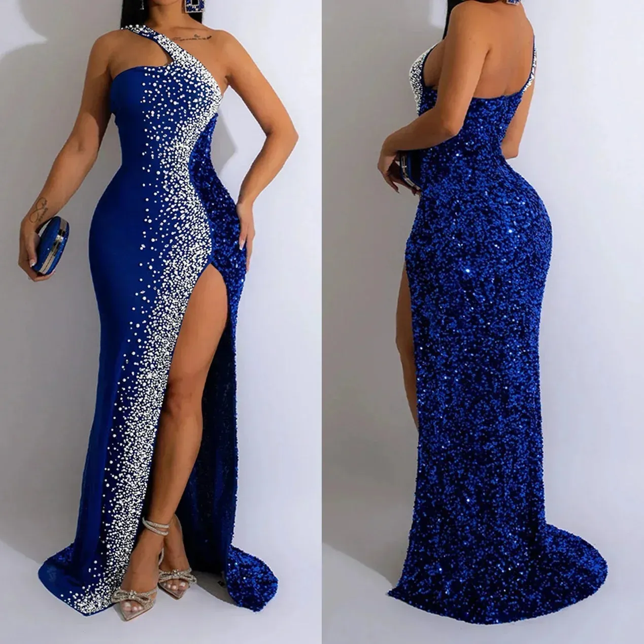 Mesh Rhinestone Gown