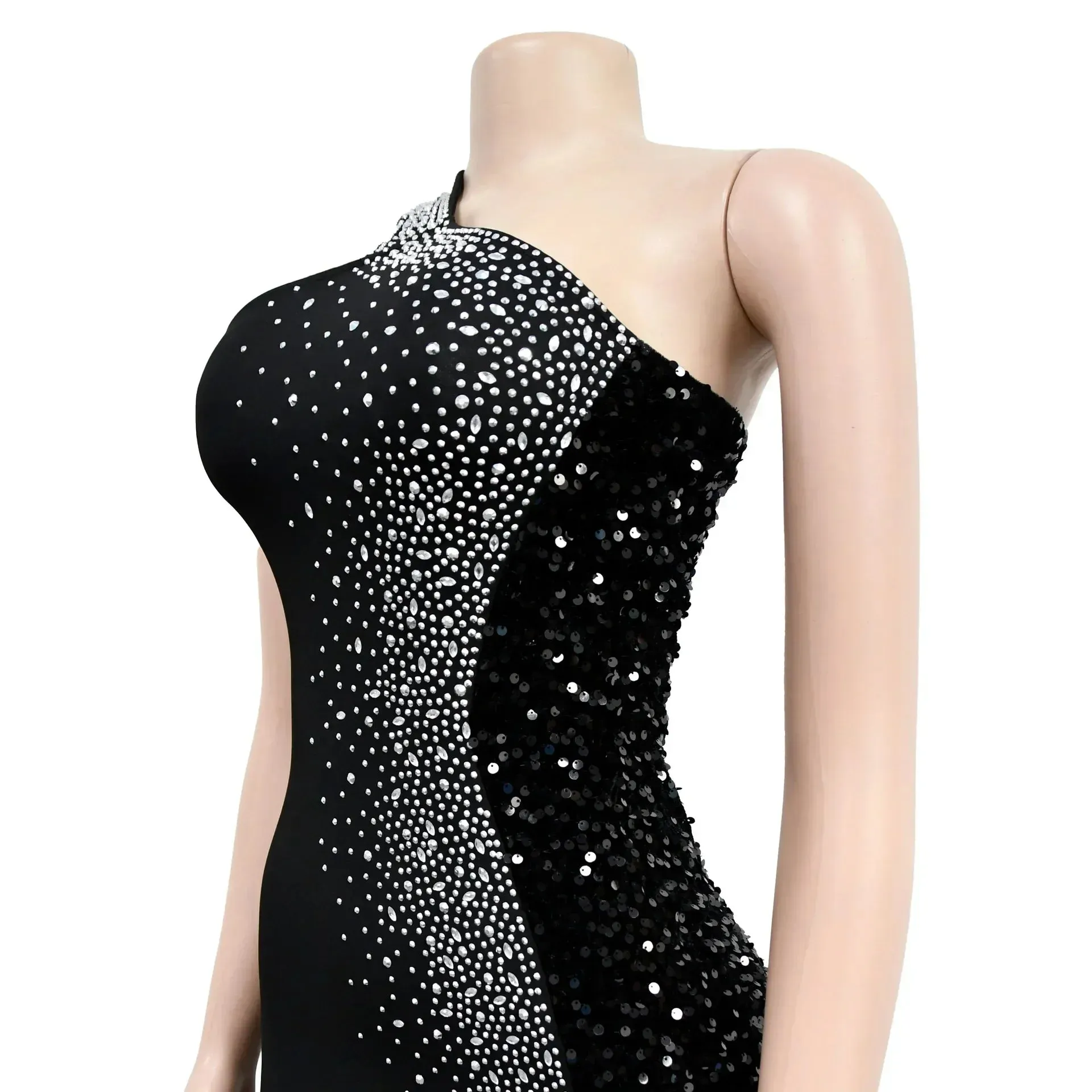 Mesh Rhinestone Gown