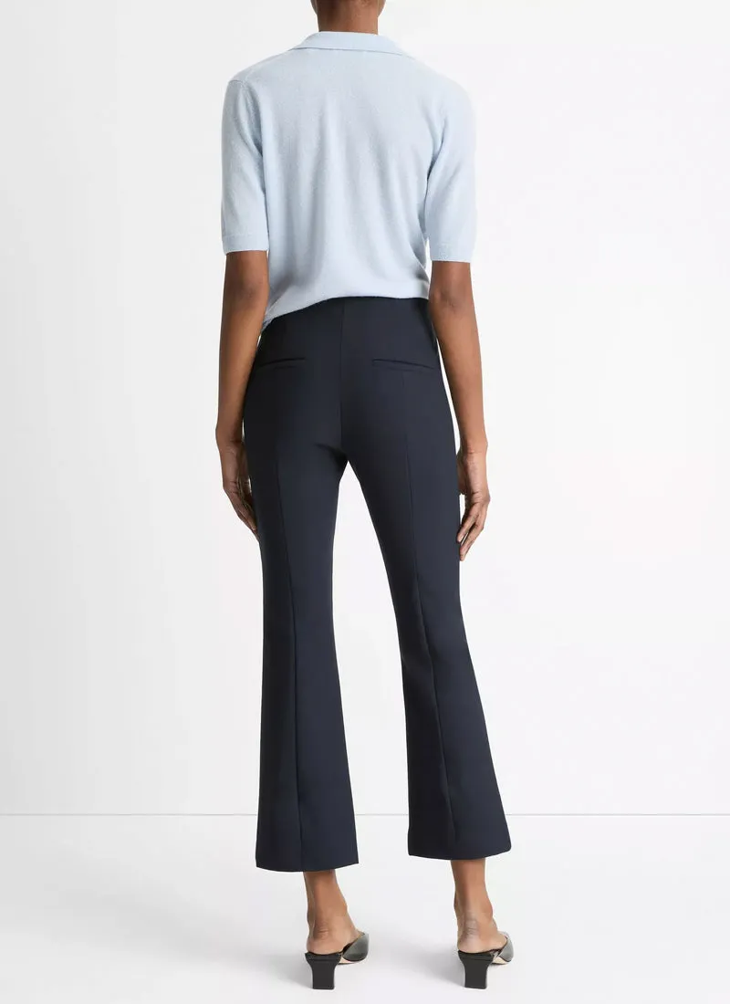 Mid Rise Pintuck Crop Flare Pant