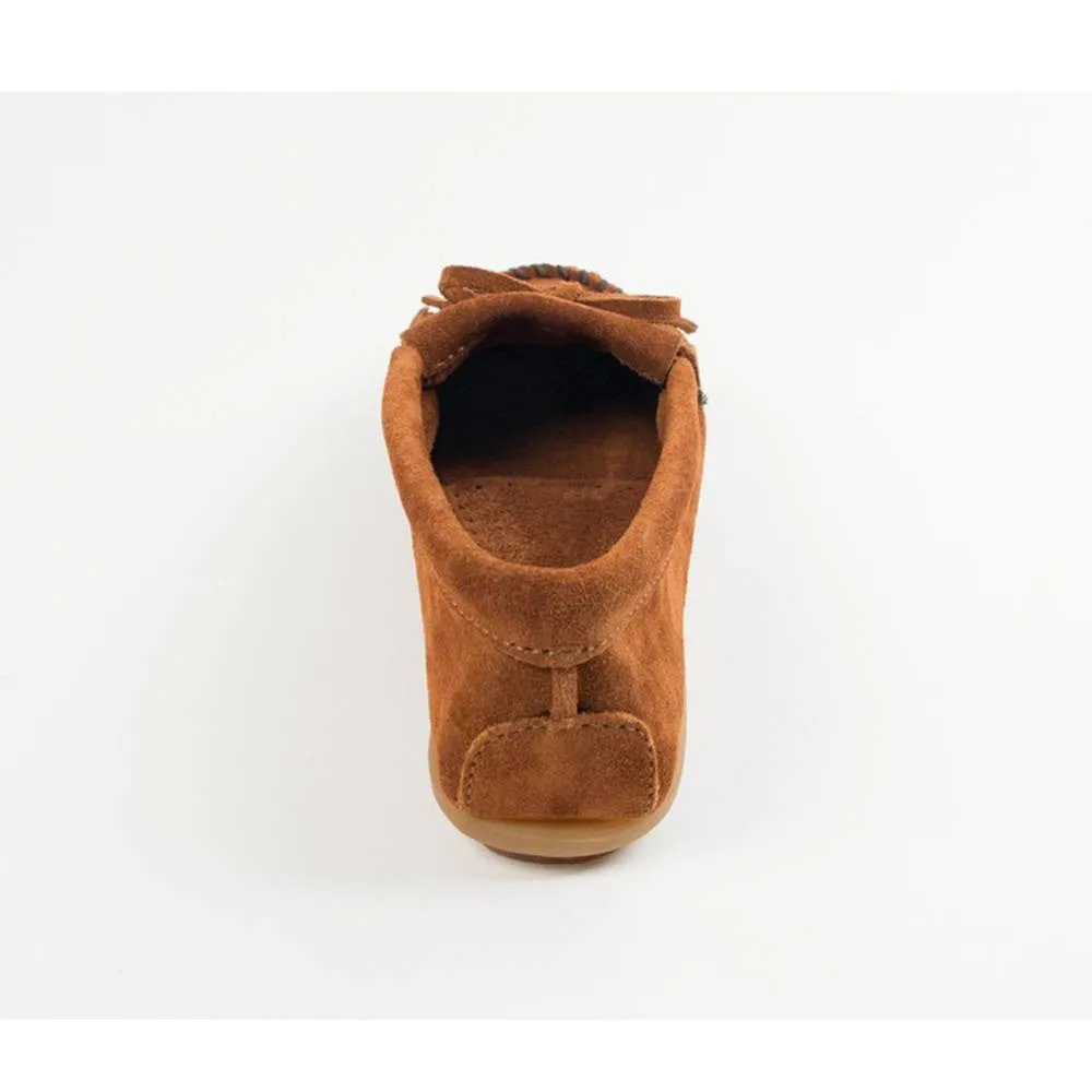 Minnetonka Kilty Hardsole Brown Moccasins
