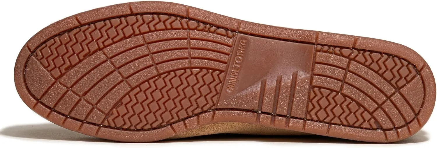 Minnetonka Womens Tie Slip On Moccasins for Women, Classic Leather Loafer Silhouette, Cushioned Footbed