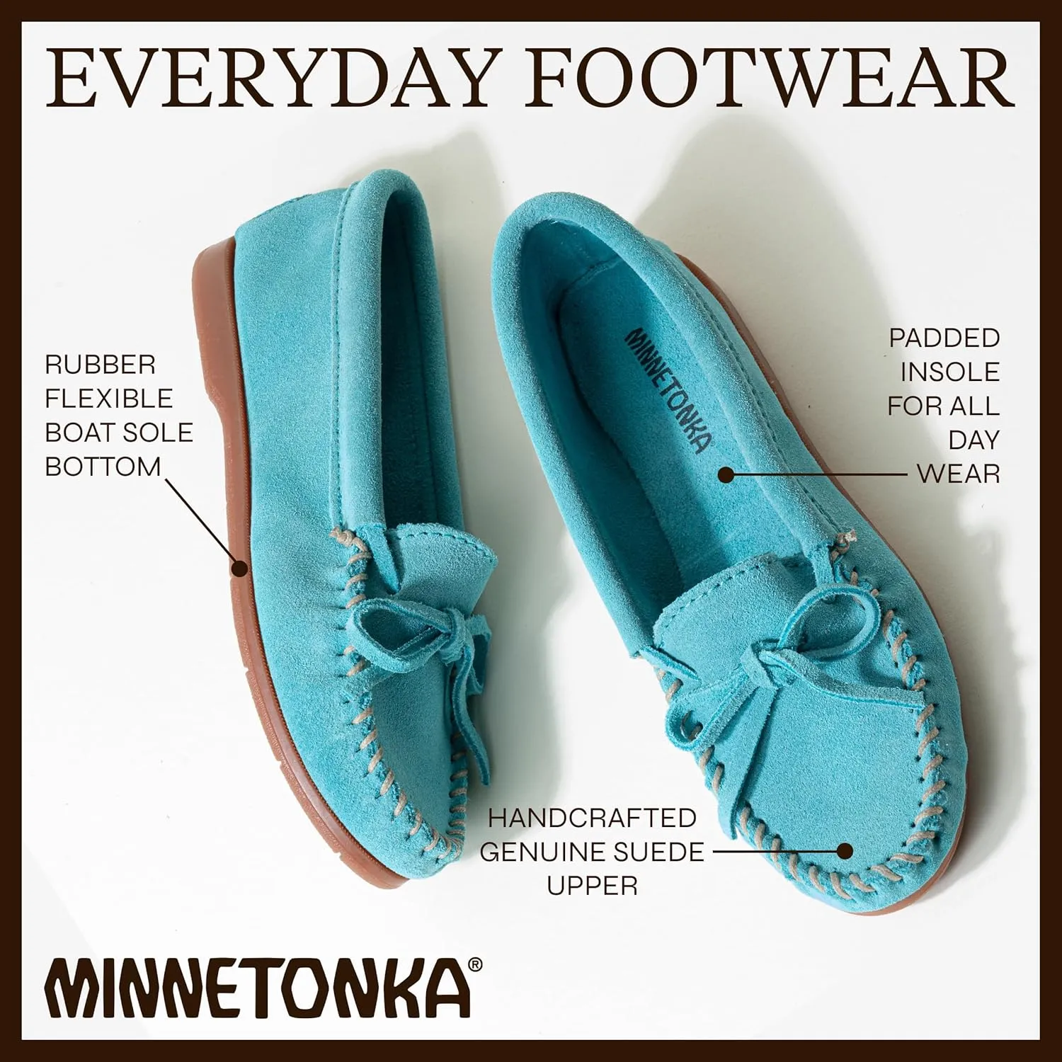 Minnetonka Womens Tie Slip On Moccasins for Women, Classic Leather Loafer Silhouette, Cushioned Footbed
