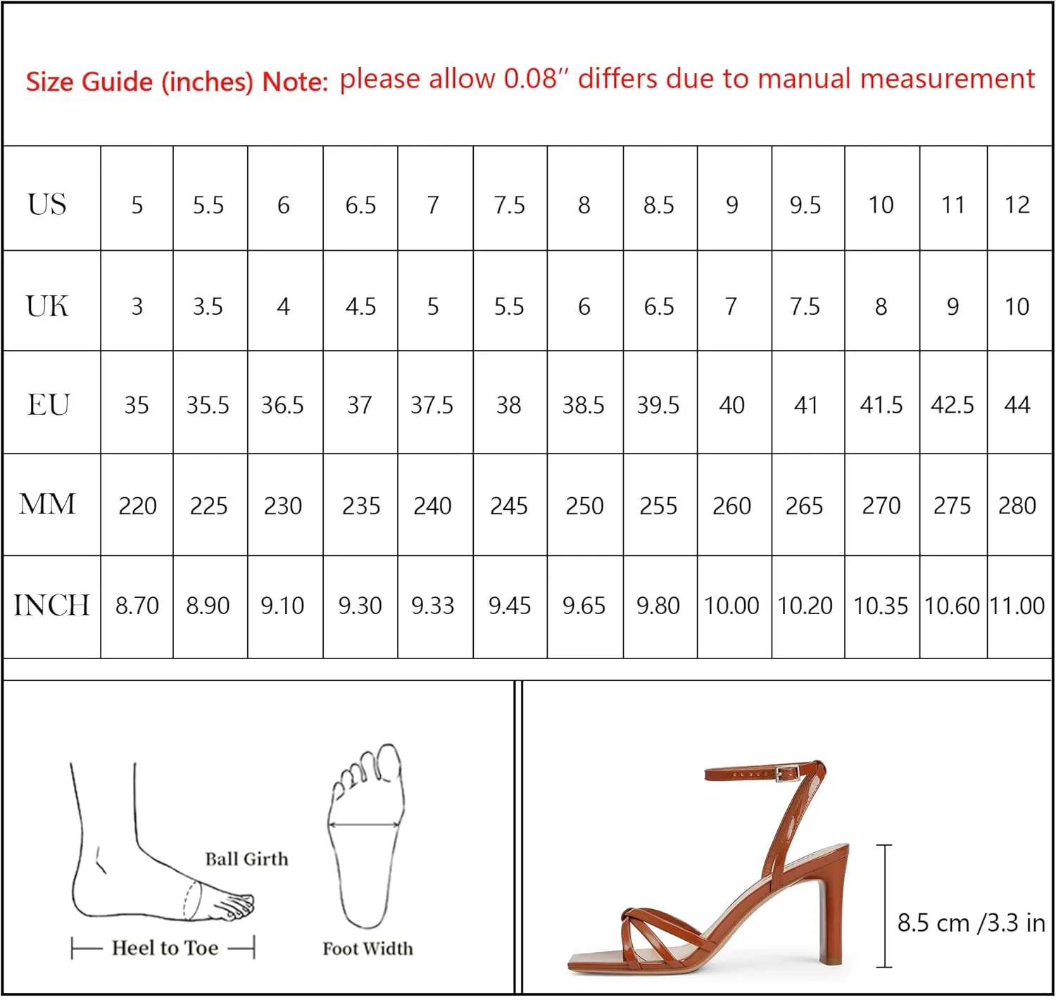 Modatope Strappy Heels for Women Square Open Toe Chunky High Heels Ankle Strap Heeled Sandals Comfort Dress Party Womens Sandals
