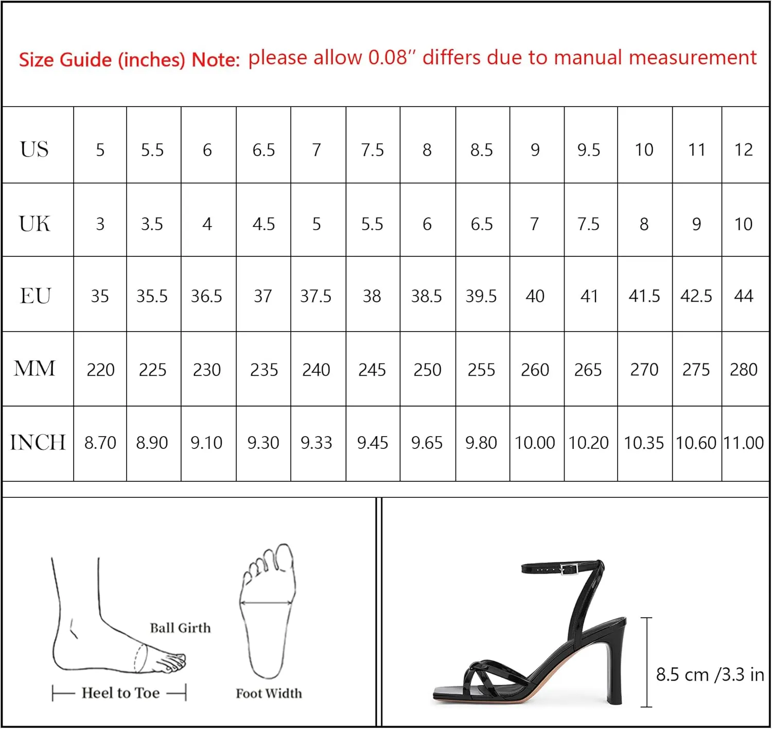 Modatope Strappy Heels for Women Square Open Toe Chunky High Heels Ankle Strap Heeled Sandals Comfort Dress Party Womens Sandals