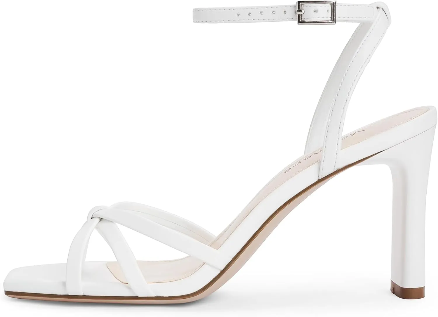 Modatope Strappy Heels for Women Square Open Toe Chunky High Heels Ankle Strap Heeled Sandals Comfort Dress Party Womens Sandals
