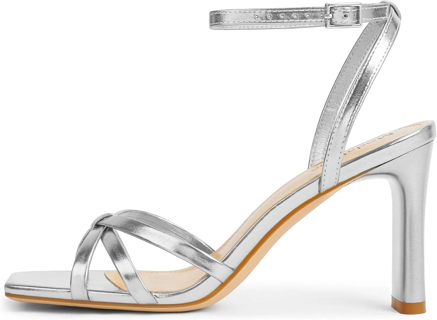Modatope Strappy Heels for Women Square Open Toe Chunky High Heels Ankle Strap Heeled Sandals Comfort Dress Party Womens Sandals