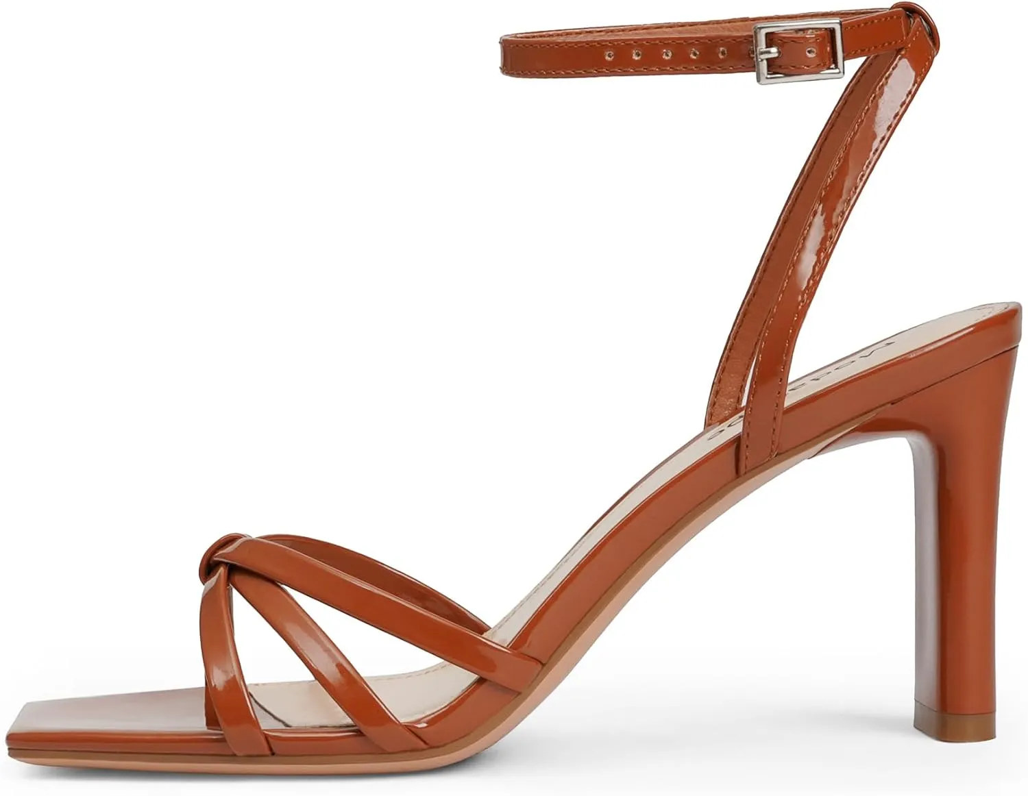 Modatope Strappy Heels for Women Square Open Toe Chunky High Heels Ankle Strap Heeled Sandals Comfort Dress Party Womens Sandals