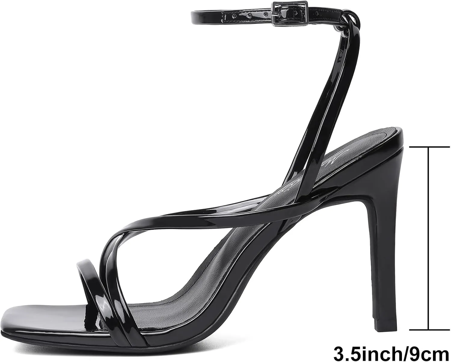 Mostrin Strappy Heels for Women Square Open Toe Lace Up Heeled Sandals Ankle Strap Sexy Stiletto High Heels for Party, Prom, Dating, Wedding