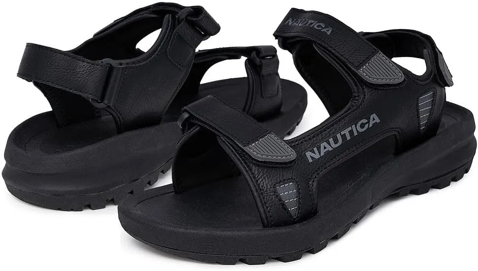 Nautica Men's Athletic Sport Sandals  Adjustable Strap, Comfortable Open-Toe Hiking & Walking Sandals with Cushioned Sole