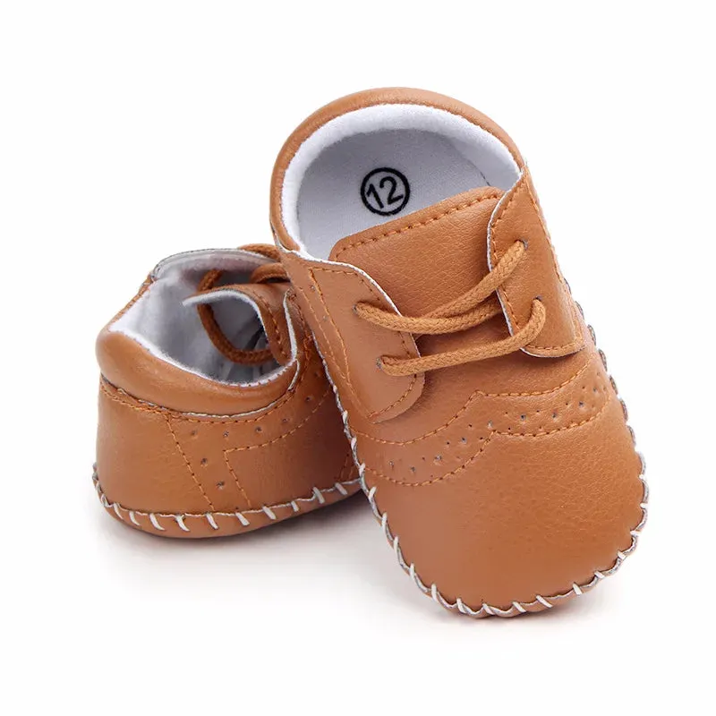 New Baby Shoes Retro Leather Boy Girl Shoes Toddler Rubber Sole Anti-slip First Walkers Newborn Infant Moccasins Baby Crib Shoes