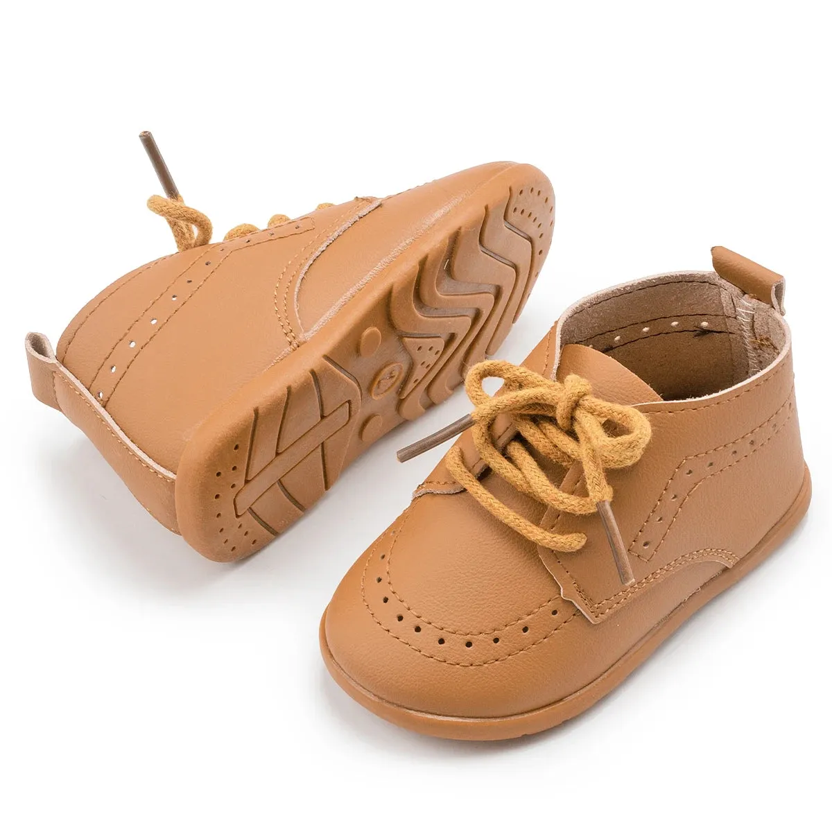 New Baby Shoes Retro Leather Boy Girl Shoes Toddler Rubber Sole Anti-slip First Walkers Newborn Infant Moccasins Baby Crib Shoes