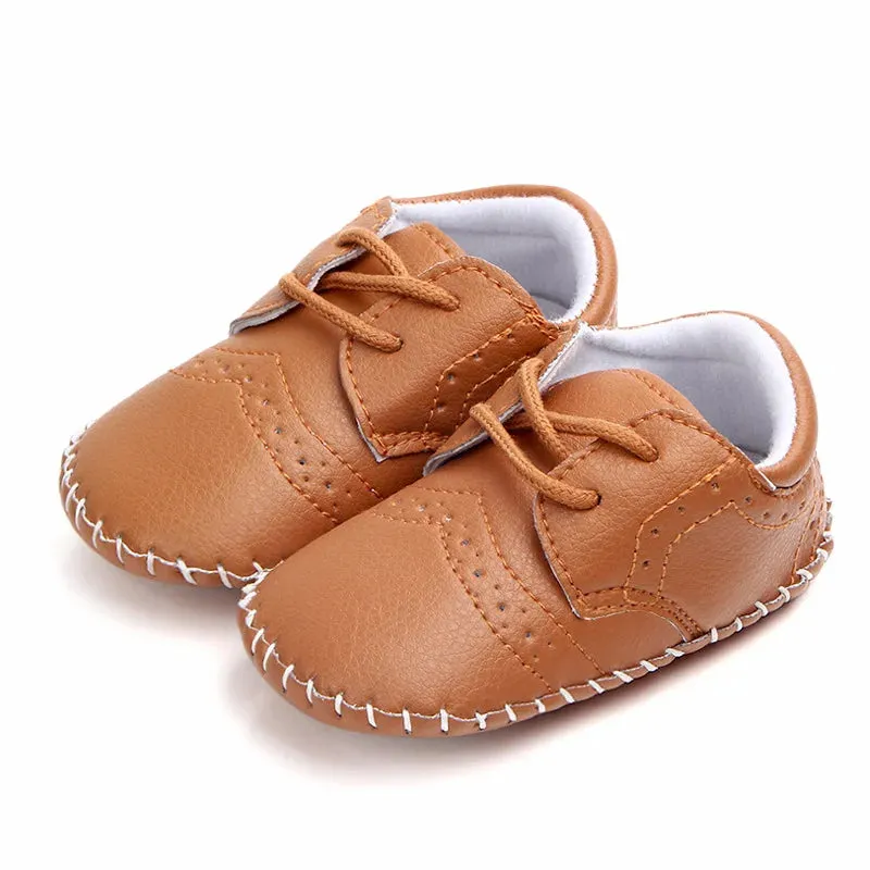 New Baby Shoes Retro Leather Boy Girl Shoes Toddler Rubber Sole Anti-slip First Walkers Newborn Infant Moccasins Baby Crib Shoes