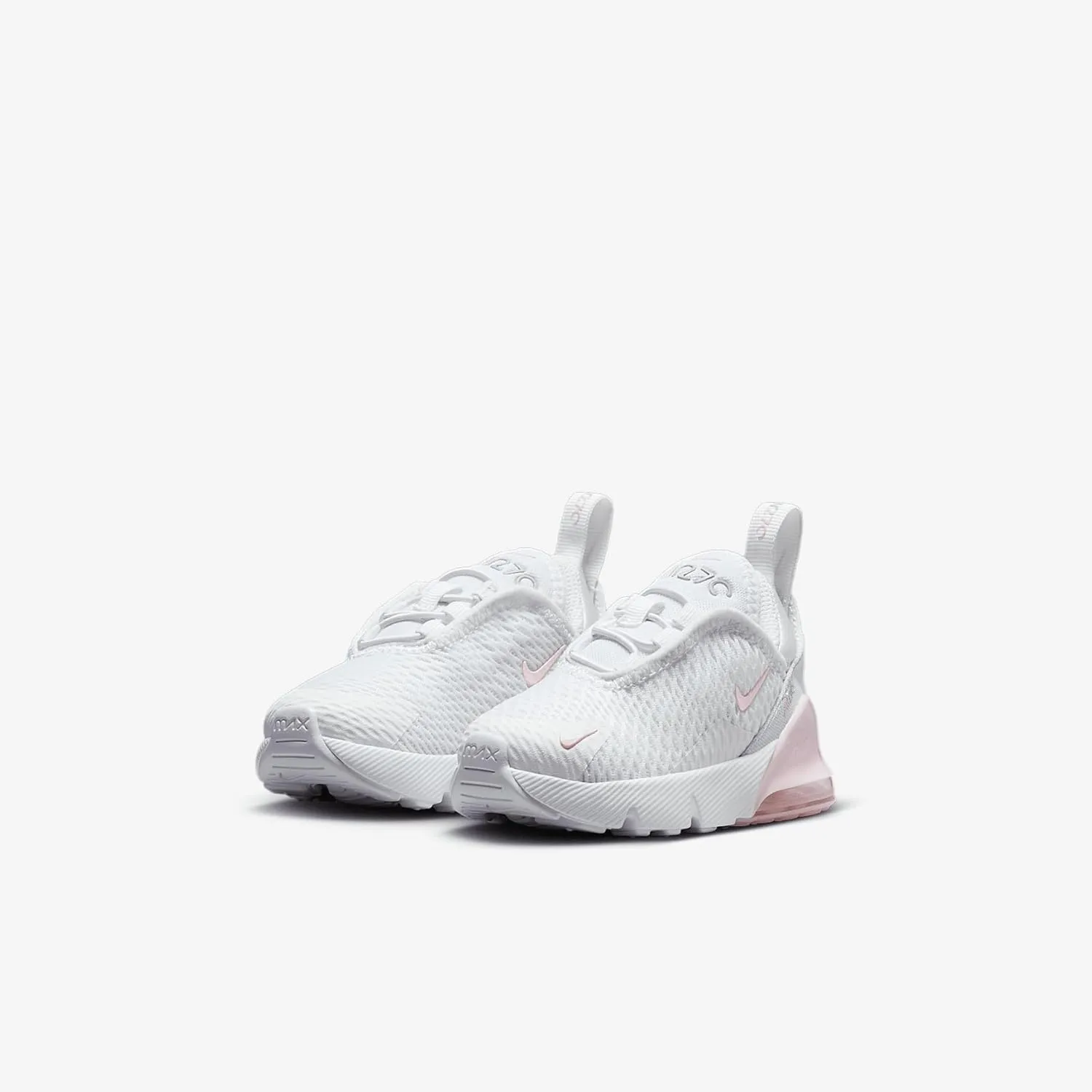 Nike Air Max 270 Baby/Toddler Shoes (DD1646-122, White/Light Smoke Grey/Pink Foam)