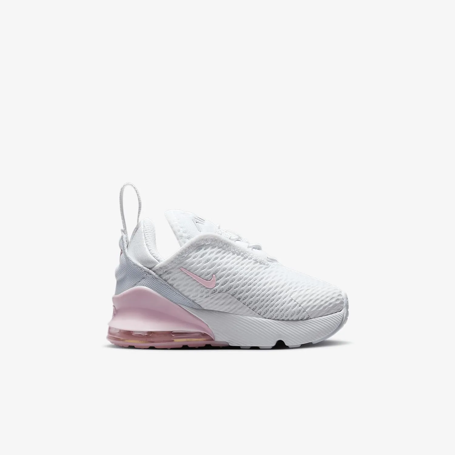 Nike Air Max 270 Baby/Toddler Shoes (DD1646-122, White/Light Smoke Grey/Pink Foam)