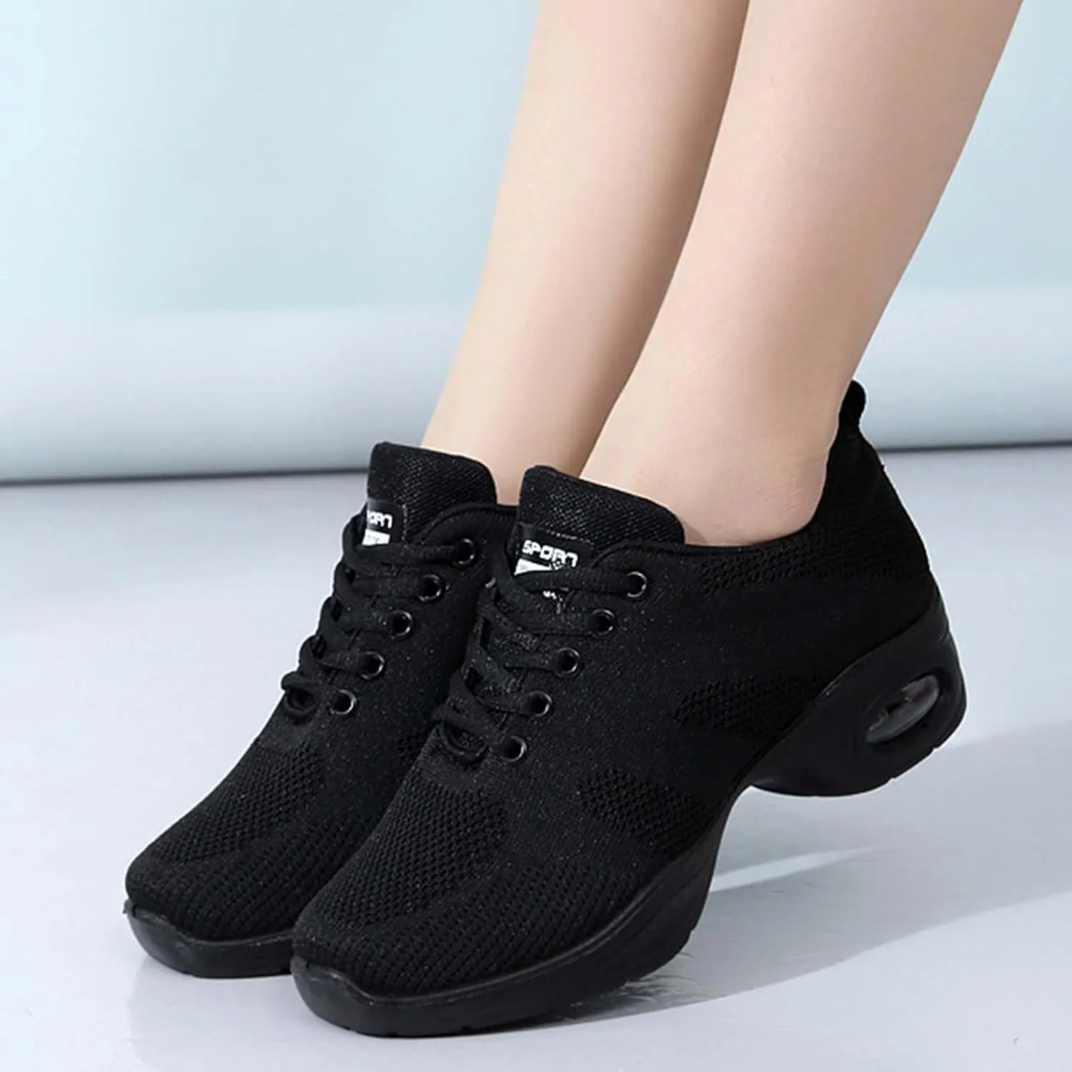 ONAIC Women's Jazz Dance Shoes Lace-Up Sneakers Modern Breathable Dance Shoe Athletic Walking Dance Trainers