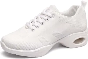 ONAIC Women's Jazz Dance Shoes Lace-Up Sneakers Modern Breathable Dance Shoe Athletic Walking Dance Trainers