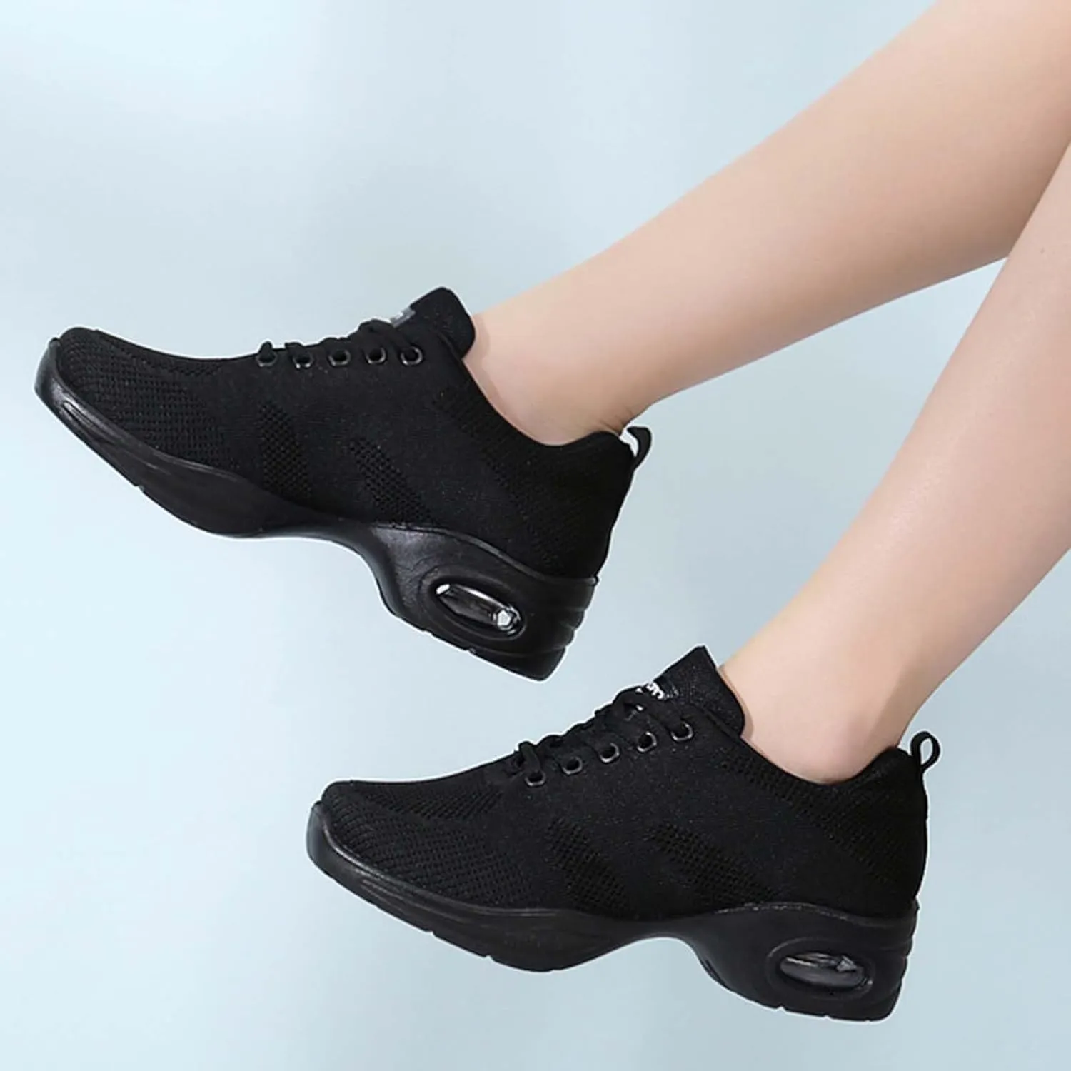 ONAIC Women's Jazz Dance Shoes Lace-Up Sneakers Modern Breathable Dance Shoe Athletic Walking Dance Trainers