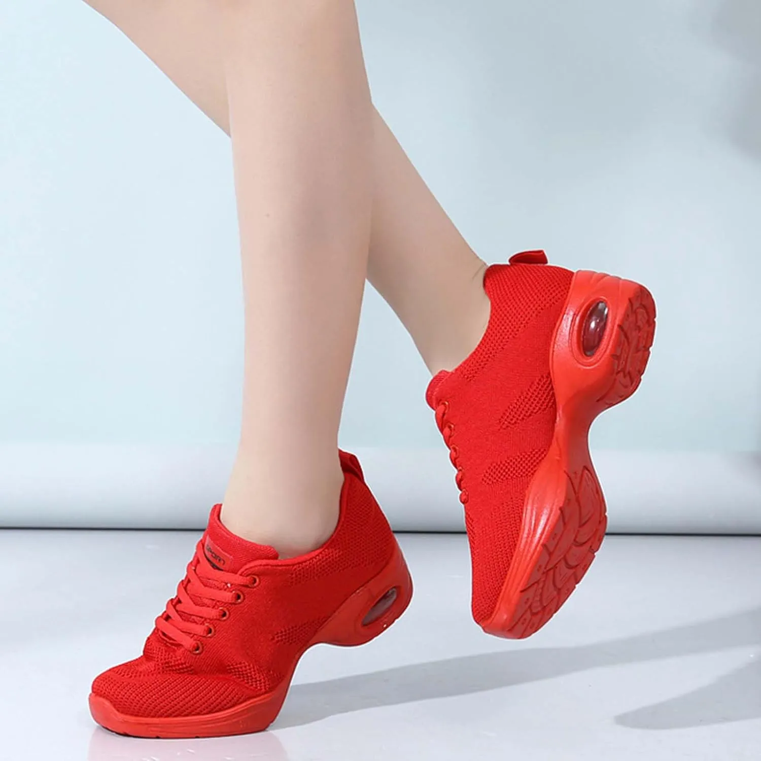 ONAIC Women's Jazz Dance Shoes Lace-Up Sneakers Modern Breathable Dance Shoe Athletic Walking Dance Trainers