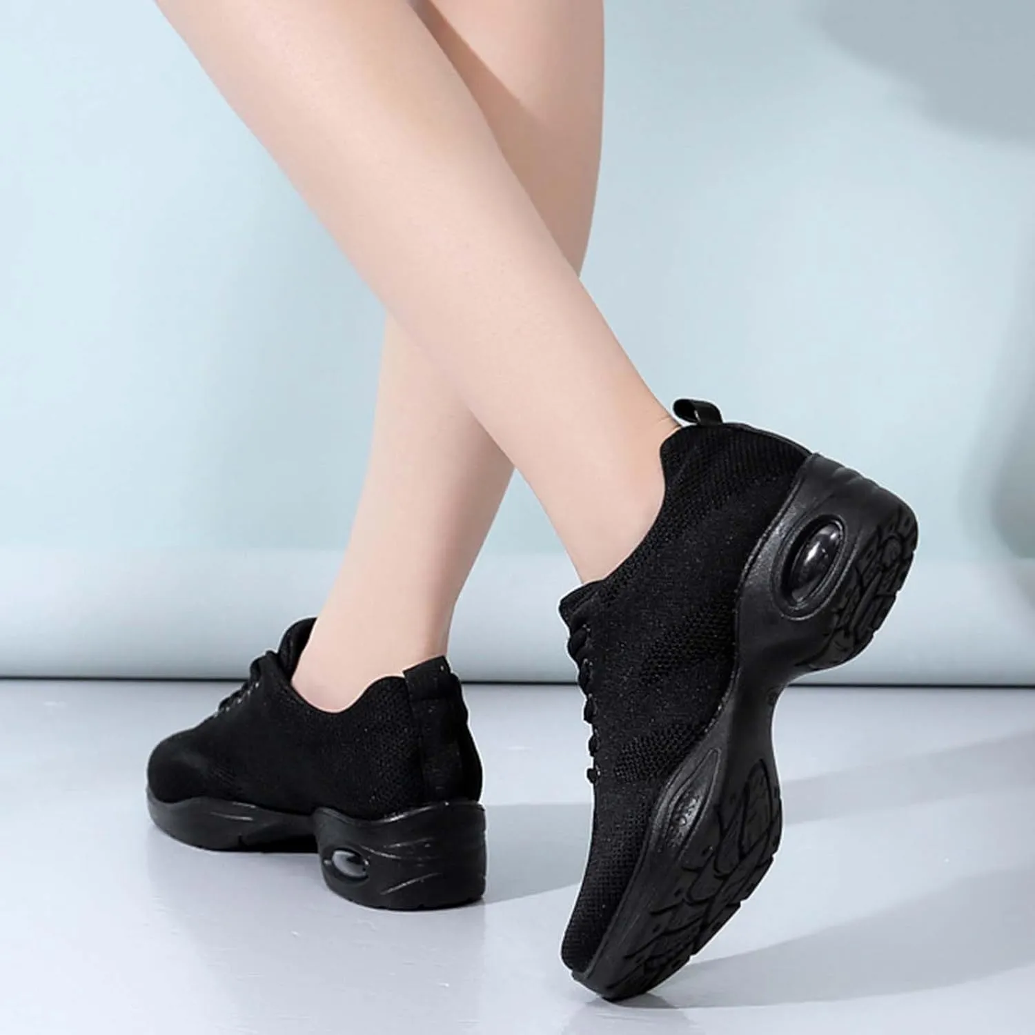 ONAIC Women's Jazz Dance Shoes Lace-Up Sneakers Modern Breathable Dance Shoe Athletic Walking Dance Trainers