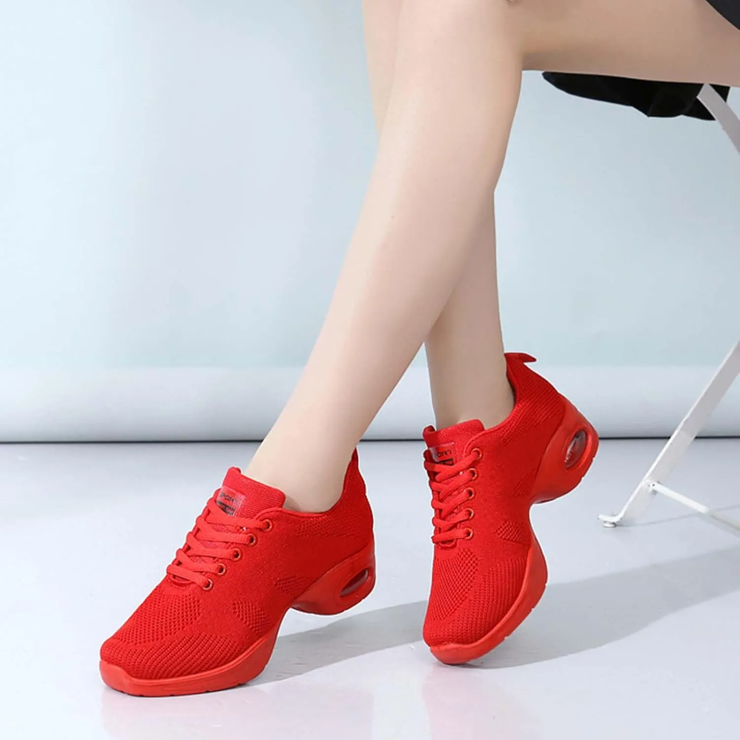 ONAIC Women's Jazz Dance Shoes Lace-Up Sneakers Modern Breathable Dance Shoe Athletic Walking Dance Trainers