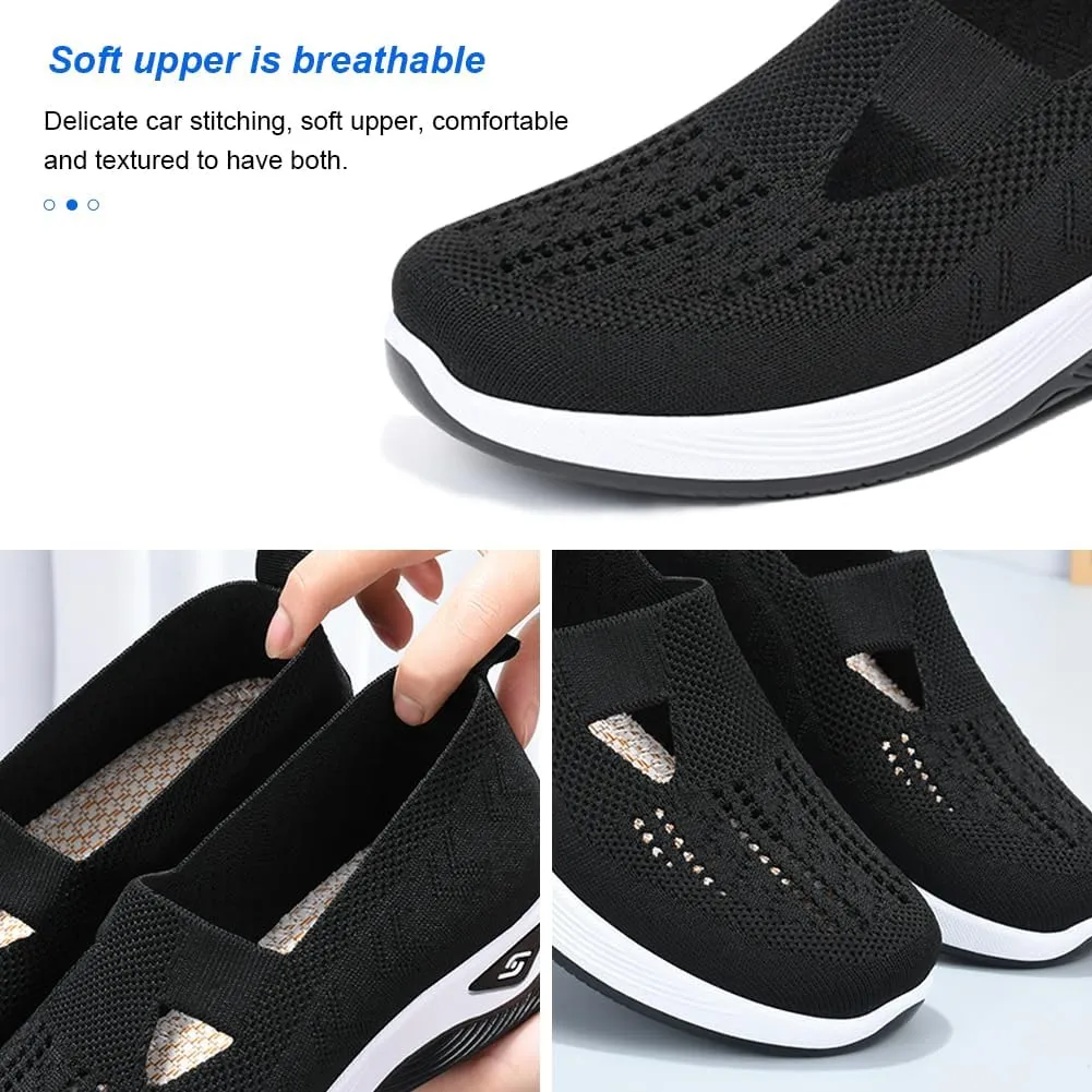 Padgene Women Walking Shoes Sock Sneakers Slip-On Breathable Mesh Trainers Women's Comfortable Casual Ladies Air Cushion Athletic Shoes Running Jogging Shoes