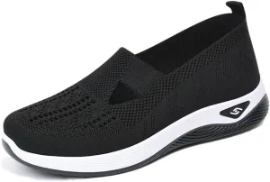 Padgene Women Walking Shoes Sock Sneakers Slip-On Breathable Mesh Trainers Women's Comfortable Casual Ladies Air Cushion Athletic Shoes Running Jogging Shoes