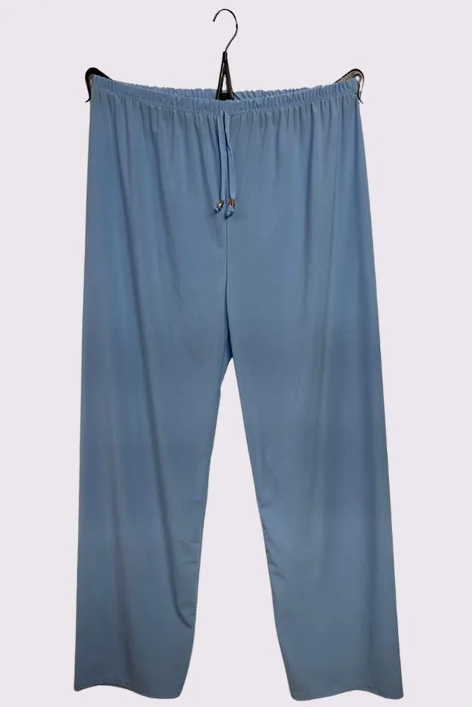 Plain Drawstring Waistband Trousers