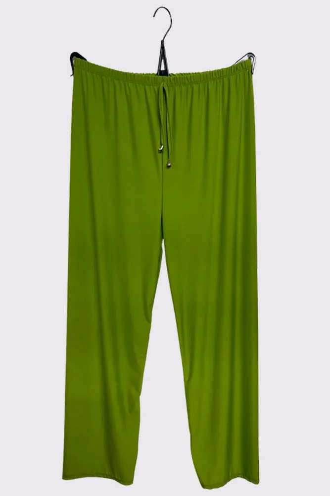 Plain Drawstring Waistband Trousers