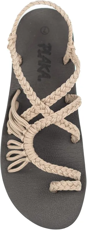 Plaka Atlantis Summer Walking Sandals for Women  Comfortable Strappy Sandals with Arch Support for Beach Walks and Casual Outings
