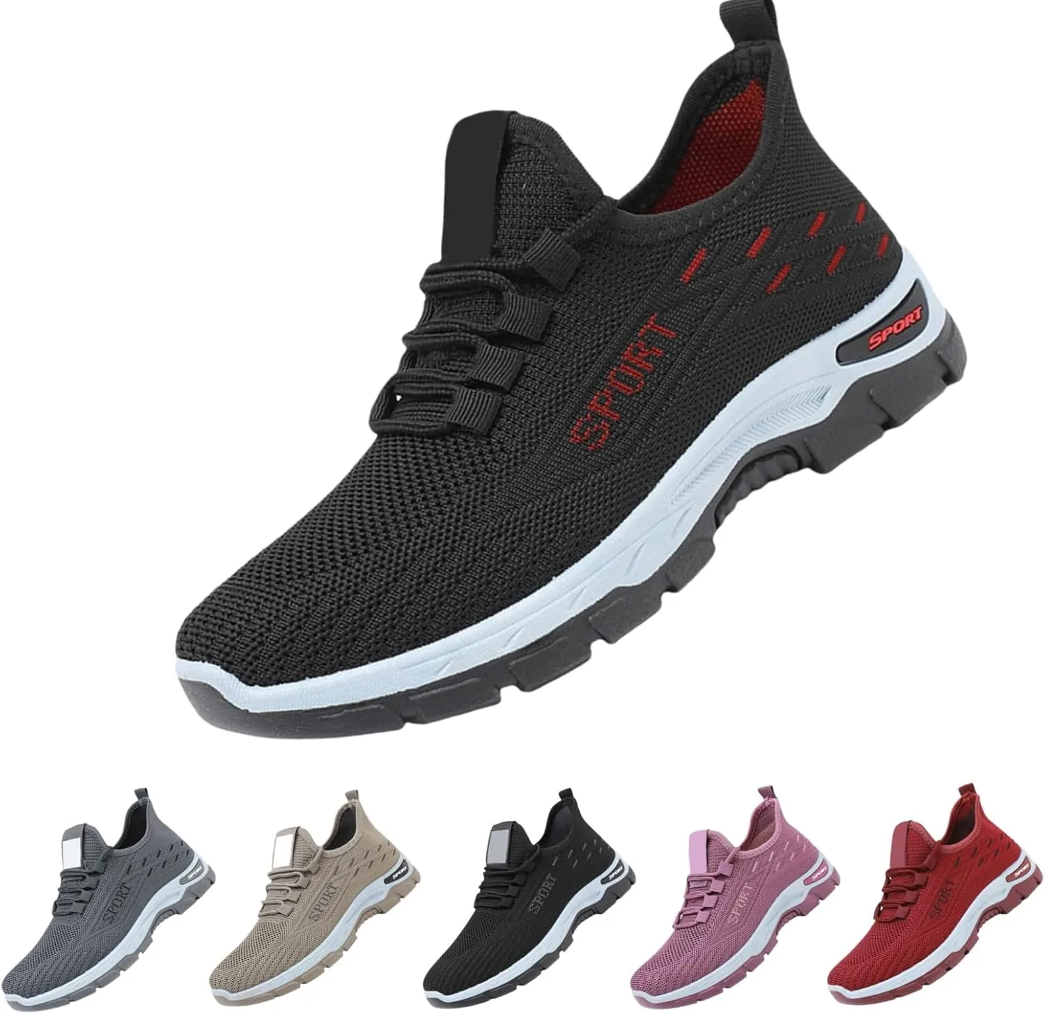 Plantar Fasciitis Shoes for Women Men Breathable Mesh Slip On Sneakers Walking Workout Tennis Sneakers with Arch Support