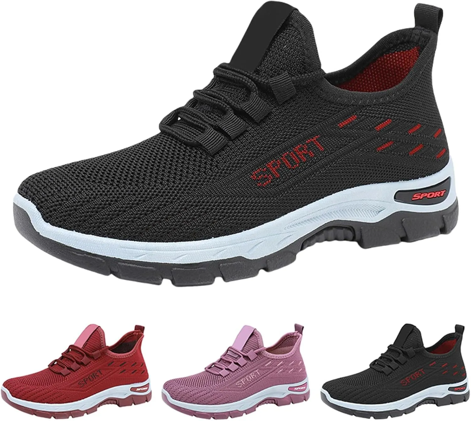 Plantar Fasciitis Shoes for Women Men Breathable Mesh Slip On Sneakers Walking Workout Tennis Sneakers with Arch Support