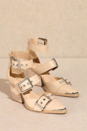 Pointy Toe Belt Strap Heel