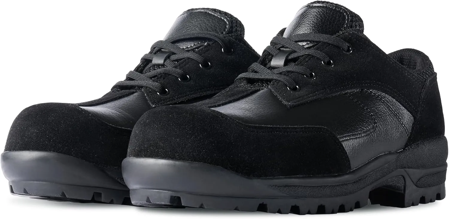 Q-4 Comfortable Safety Shoes  PVC Toe Cap, EU Riot Police Outsole, ESG Recycled Materials, Durable Work & Hiking Shoes