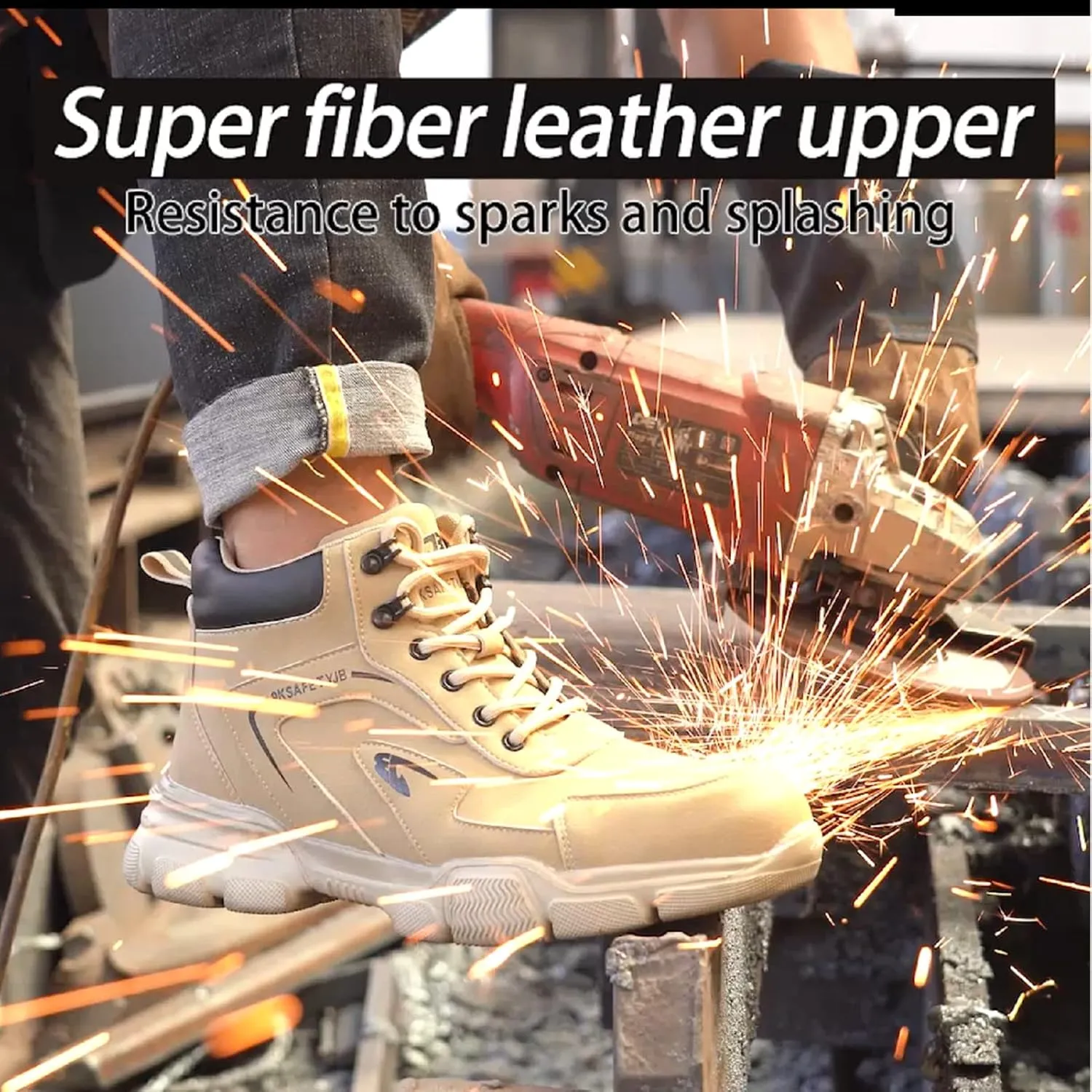 R-Win Waterproof Work Boots Steel Toe Cap Shoe Men Women Lightweight Comfortable Mid Top Safet Trainers
