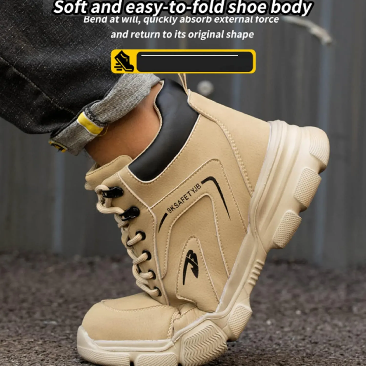 R-Win Waterproof Work Boots Steel Toe Cap Shoe Men Women Lightweight Comfortable Mid Top Safet Trainers