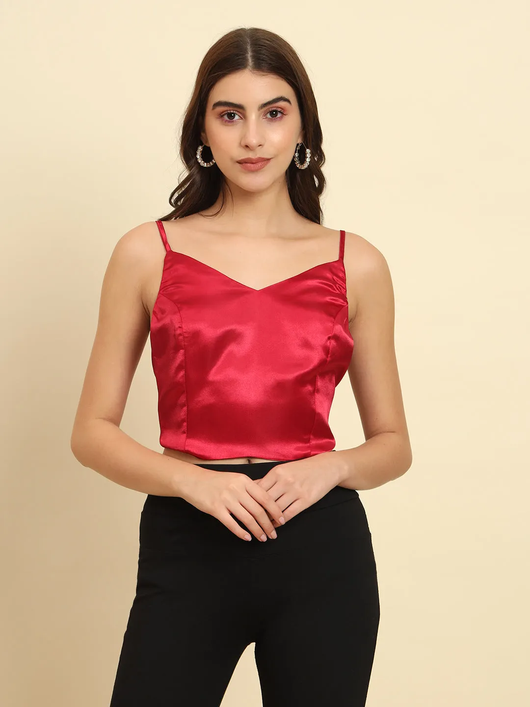 Red Laced Up Party Top