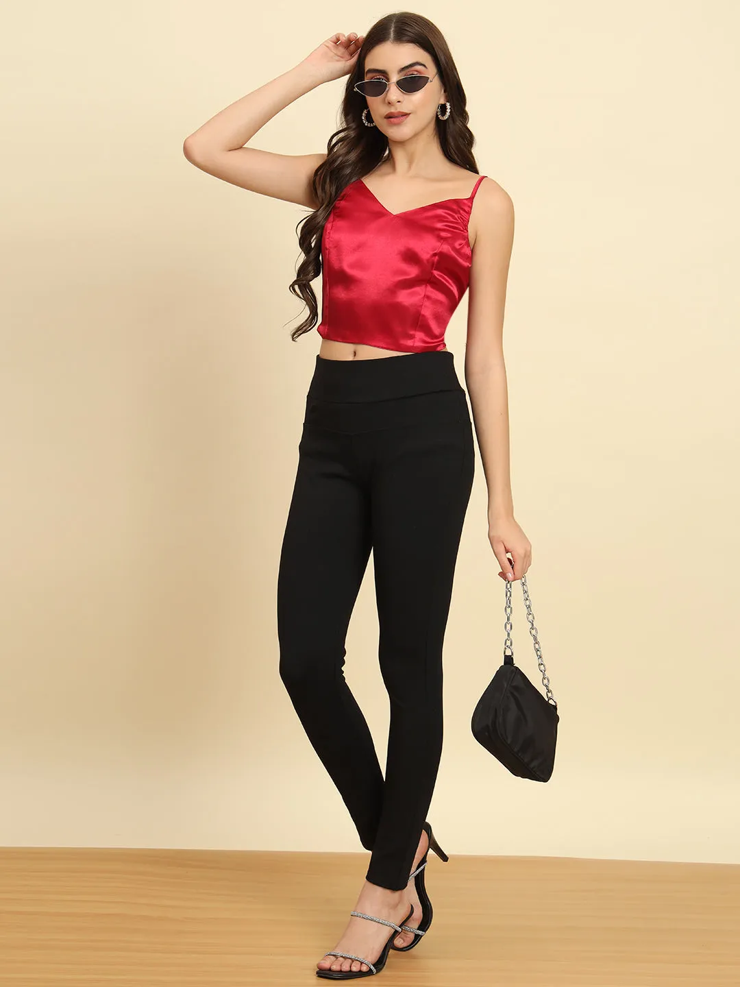 Red Laced Up Party Top