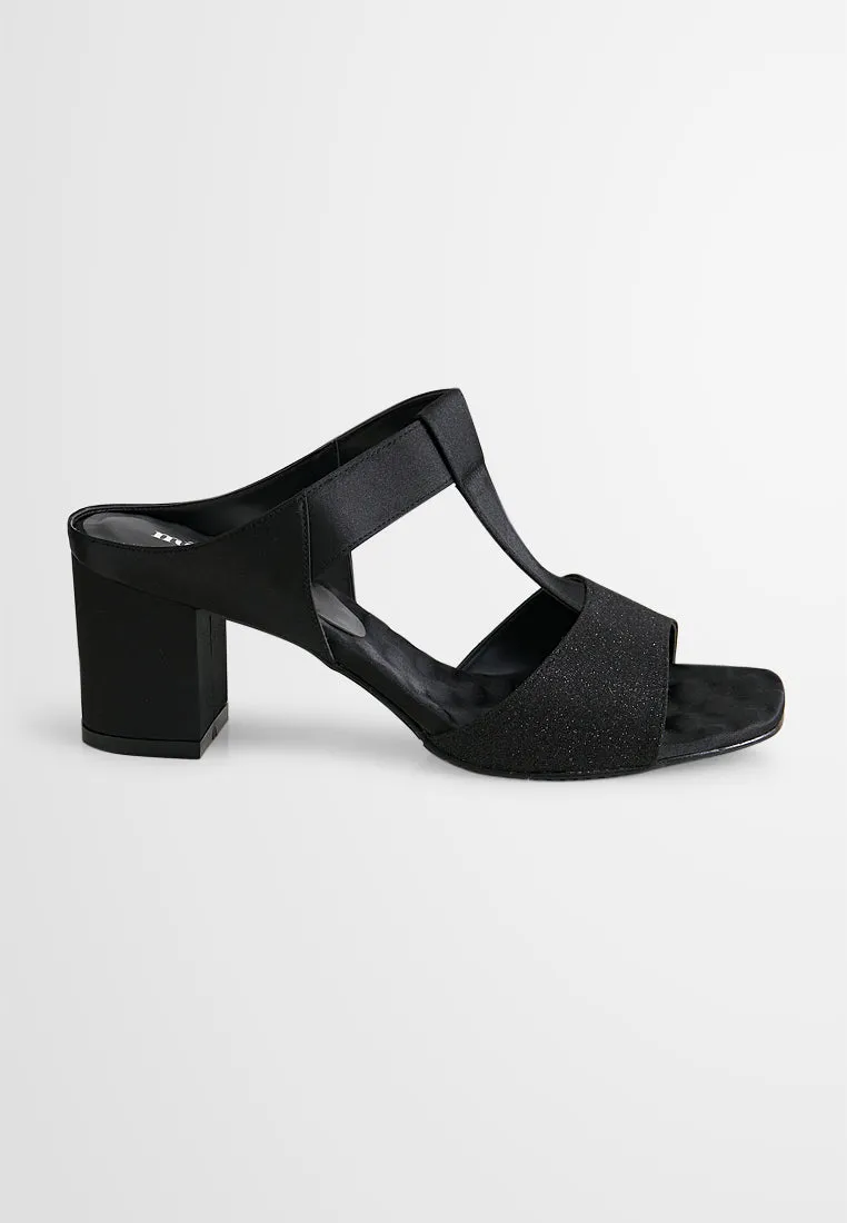Rennie Satin With Glitter Strap Heels