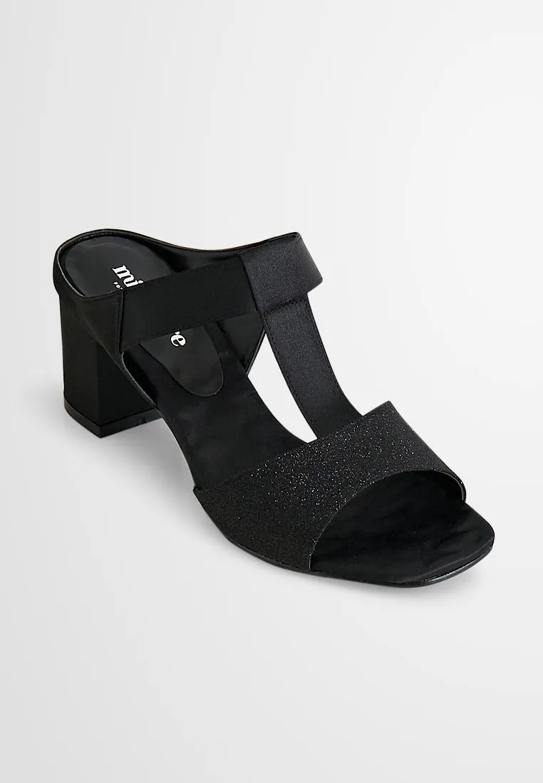 Rennie Satin With Glitter Strap Heels